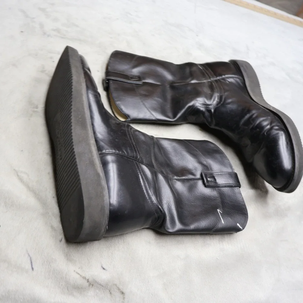 Roy Cooper by Laredo Men 12EE Wide Cowboy Boots Black Leather USA Made 54885 VTG